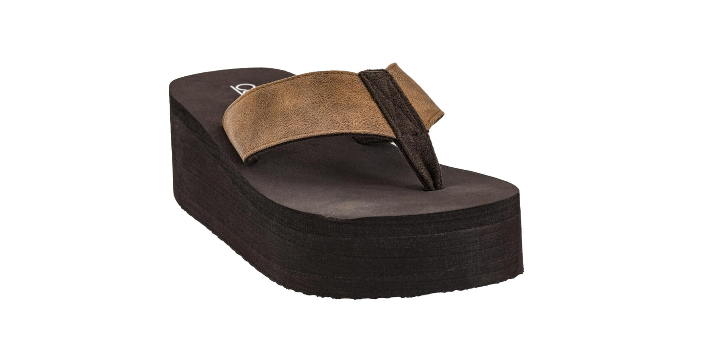 Corkys Footwear Women's Mai Tai Flip Flops - Featuring a Stylish V-Strap Design and a 2.5-Inch Platform, Blending Casual Elegance with Ultimate Comfort