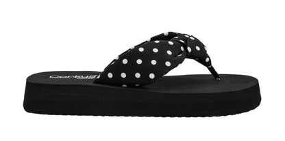 Corkys Footwear Women's You Go Girl Thong Strap Flip Flops – Featuring A Chic Knot Detail, 1.25-Inch Heel, and an EVA Cushioned insole for All-Day Wear