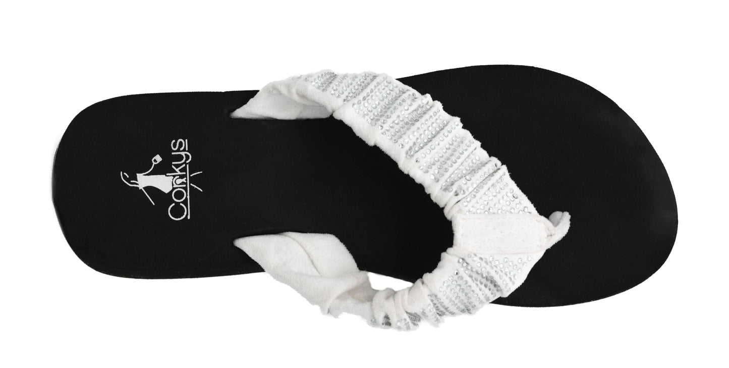 Corkys Footwear Women's Bauble 1 inch Wedge Flip Flops Size 10