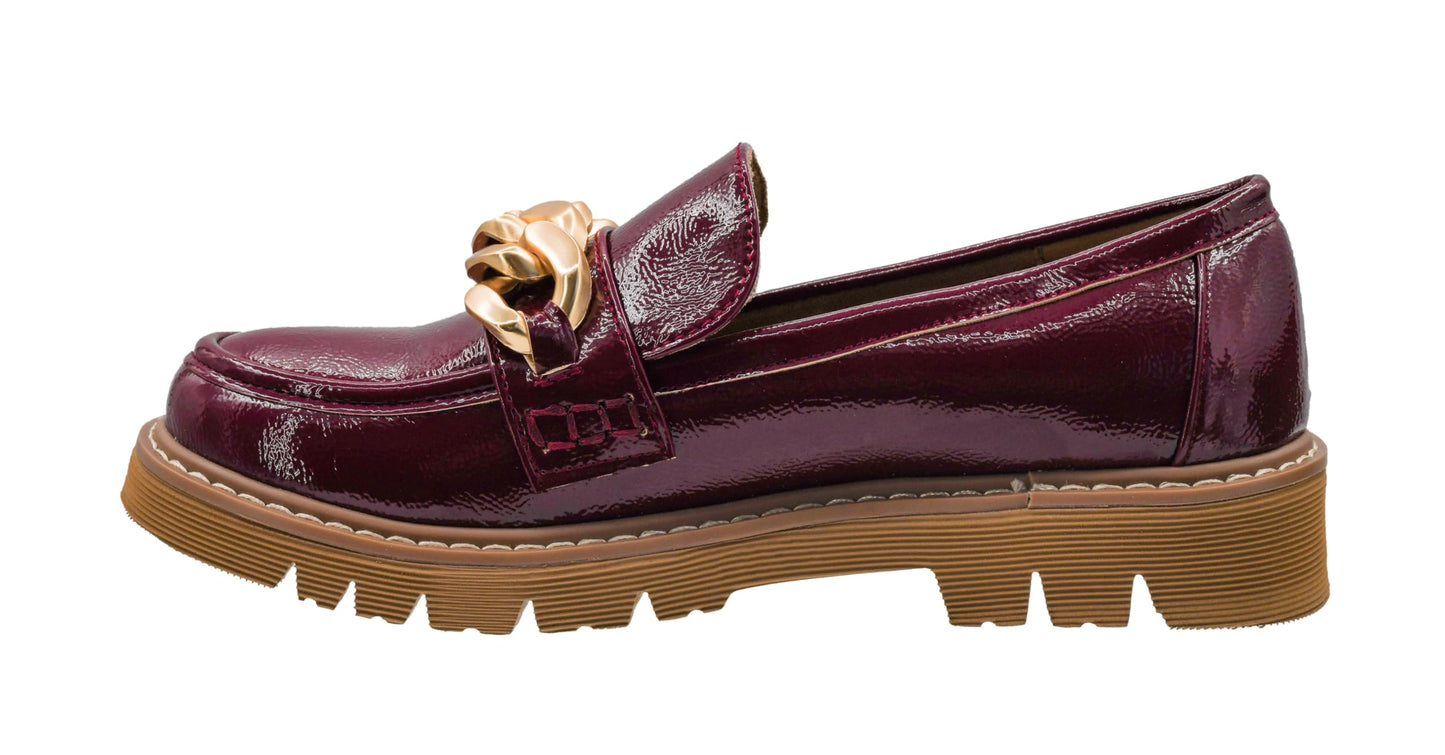 Corkys Footwear Women's Not Literally Slip-On Loafer, with A Chunky Heel and Lug Sole, Cushioned Insoles for All Day Wear, and A Chunky Chain Detail Across The Upper
