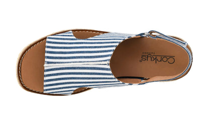 Corkys Footwear Women's Ready Or Not Wedge Sandals with 2-Inch Heel - Comfort-Enhancing EVA Insoles, Hook and Loop Closure, and Stylish Jute Wrapped Bottom Design