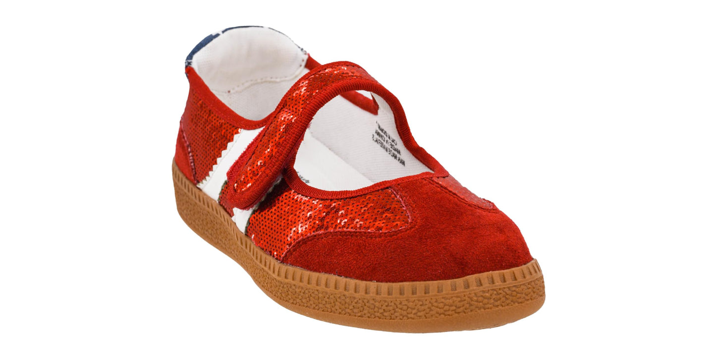 Corkys Footwear Hey Girl Womens Calm Down Mary Jane Sneaker – Hook and Loop Strap – Cushioned Insole – Gum Rubber Outsole – Sporty Side Stripes – Slip On Casual Shoe