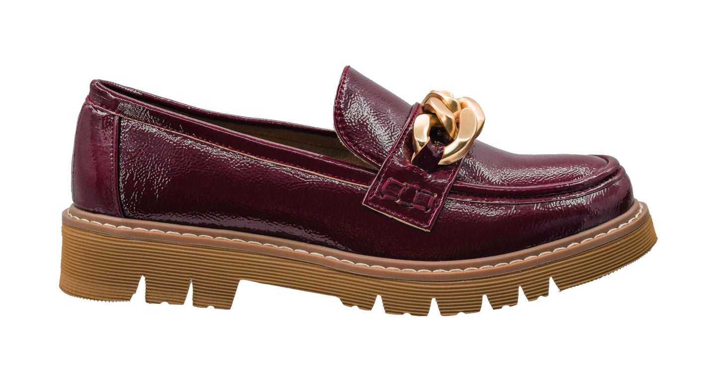 Corkys Footwear Women's Not Literally Slip-On Loafer, with A Chunky Heel and Lug Sole, Cushioned Insoles for All Day Wear, and A Chunky Chain Detail Across The Upper