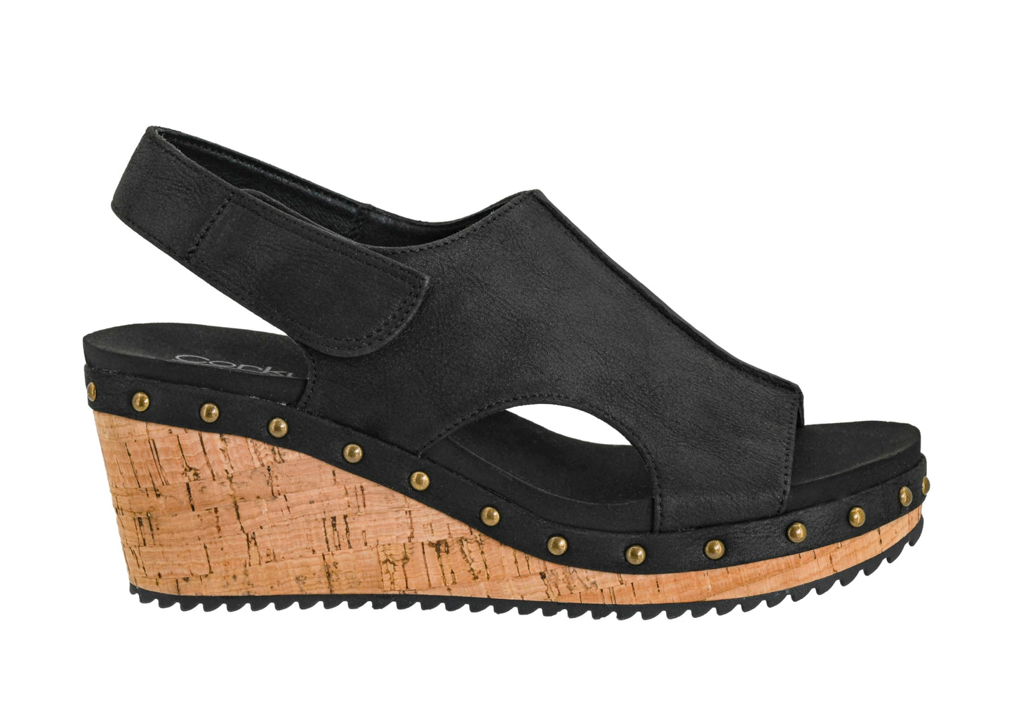 Corkys Footwear Women's For Keeps Wedges - Featuring EVA Foam Cushioned Insoles, A 2.5 Inch Heel, Lightweight For All Day Wear, Easy On And Off With The Hook And Loop Closure