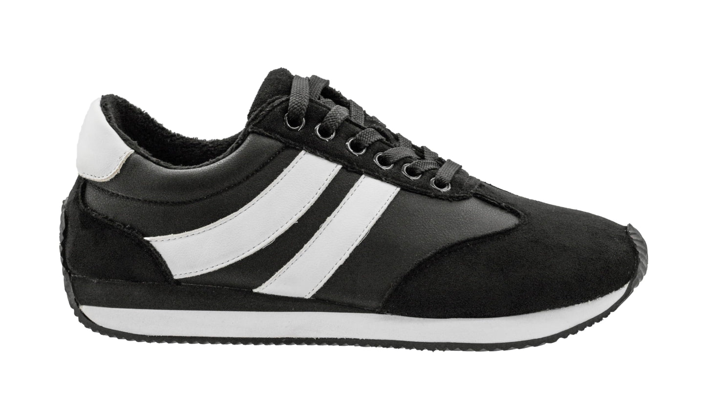 Corkys Footwear Hey Girl Jet Lag Fashion Sneaker – Stylish Lace-Up Shoe with A Soft Plush Insole for All-Day Comfort, Subtle Platform, and Side Stripes
