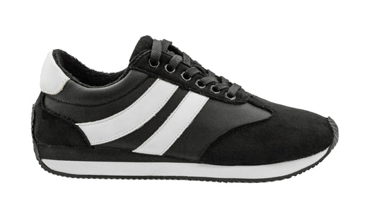 Corkys Footwear Hey Girl Jet Lag Fashion Sneaker – Stylish Lace-Up Shoe with A Soft Plush Insole for All-Day Comfort, Subtle Platform, and Side Stripes