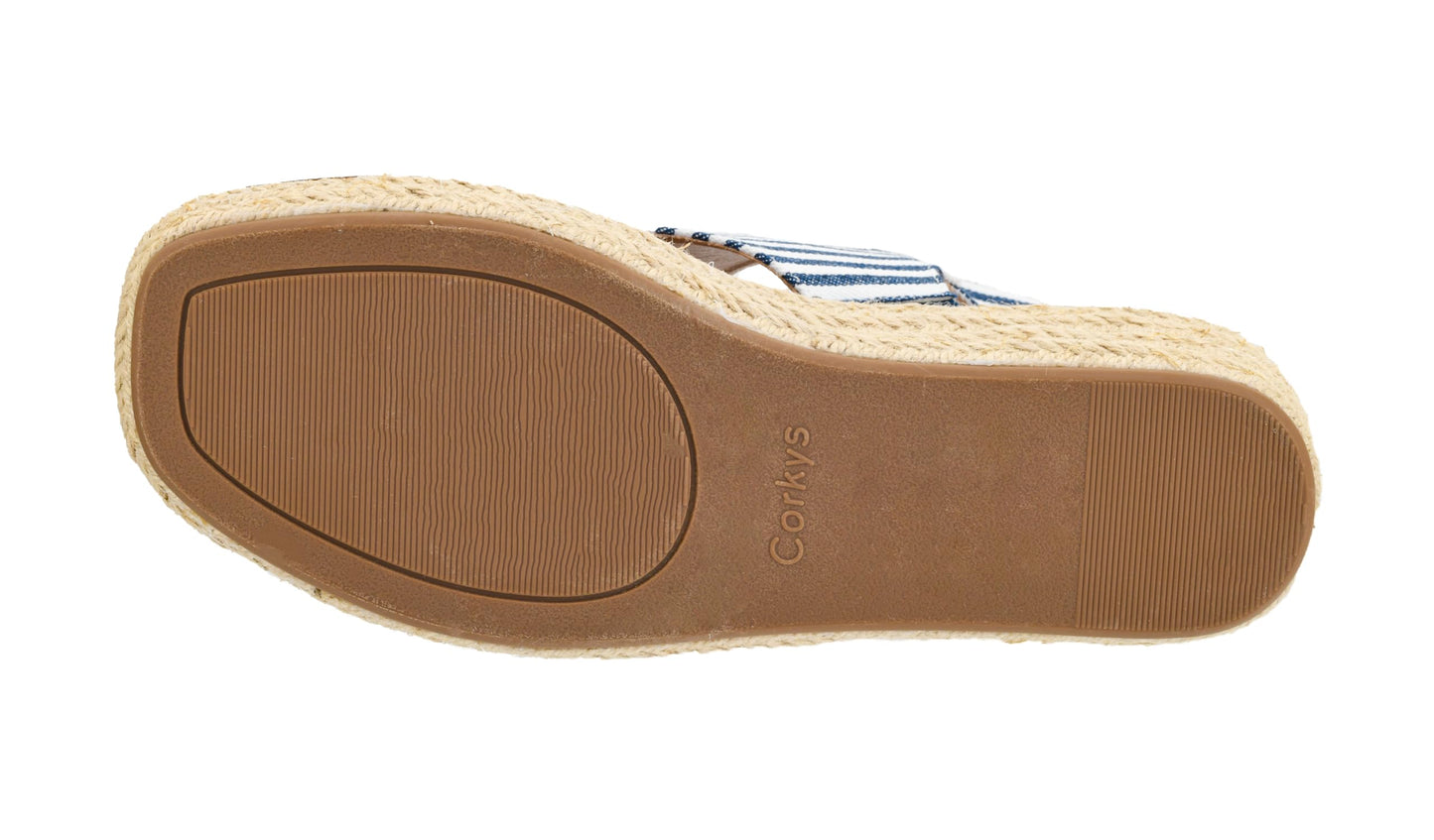 Corkys Footwear Women's Ready Or Not Wedge Sandals with 2-Inch Heel - Comfort-Enhancing EVA Insoles, Hook and Loop Closure, and Stylish Jute Wrapped Bottom Design