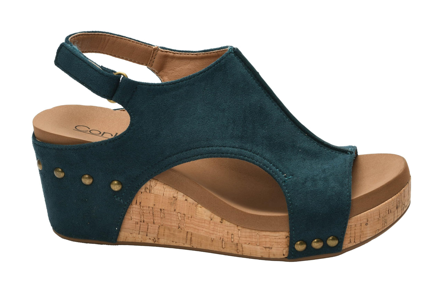 Corkys Footwear Women's Carley Wedges, Featuring Corkys EVA Foam Cushioned Insoles, A 2.5 Inch Heel, Lightweight For All Day Wear, And Hook And Loop Closure