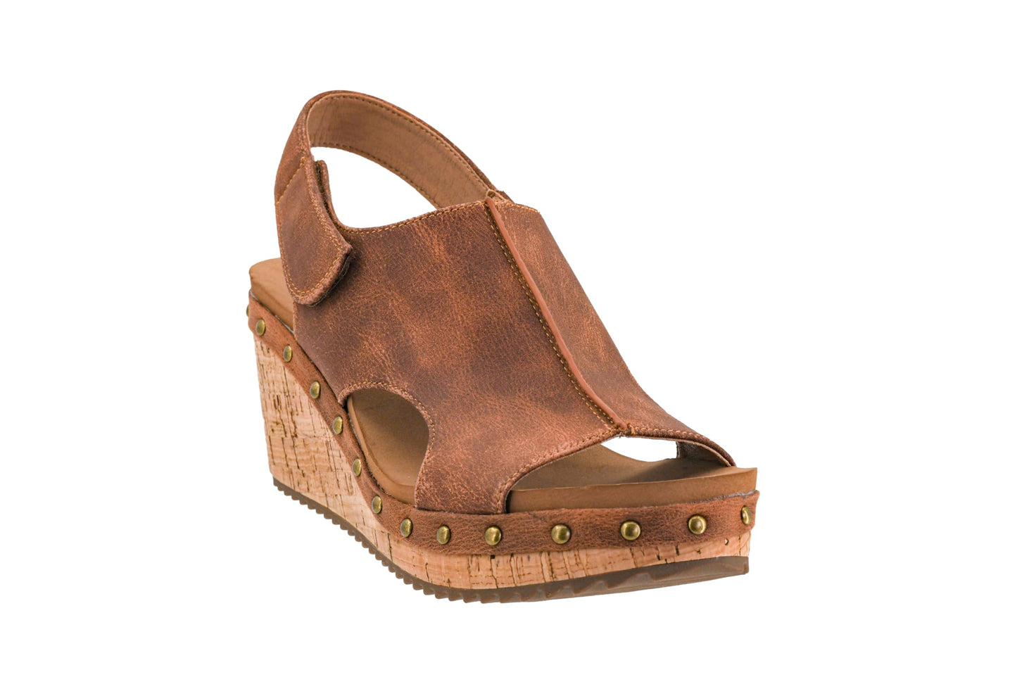 Corkys Footwear Women's For Keeps Wedges - Featuring EVA Foam Cushioned Insoles, A 2.5 Inch Heel, Lightweight For All Day Wear, Easy On And Off With The Hook And Loop Closure