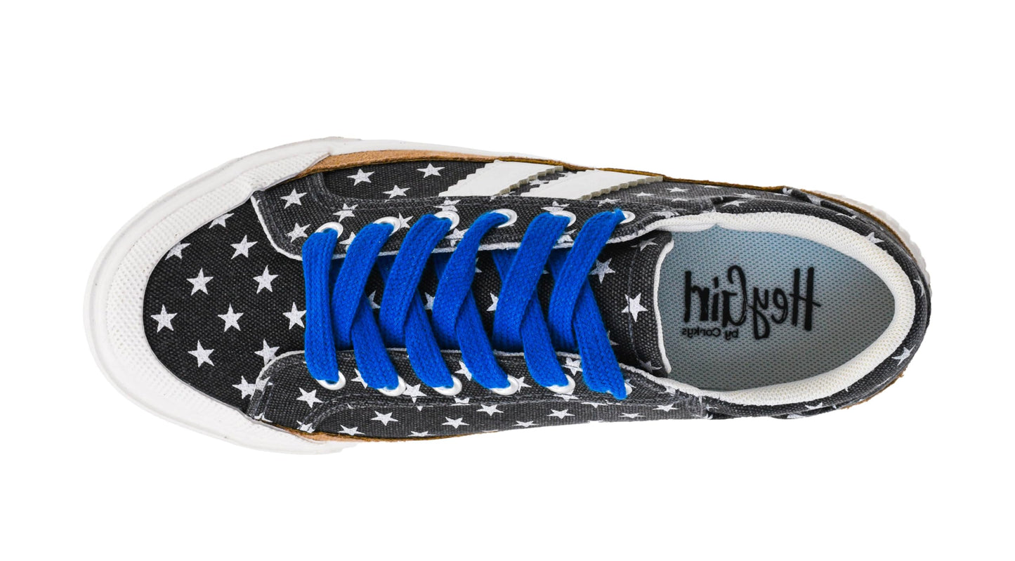 Corkys Footwear Hey Girl Womens Thats Her Fashion Sneaker - Featuring Two Stripes on The Side, Cushioned Insoles for All Day Wear, and A Lace-Up Design