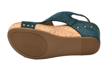 Corkys Footwear Women's Carley Wedges, Featuring Corkys EVA Foam Cushioned Insoles, A 2.5 Inch Heel, Lightweight For All Day Wear, And Hook And Loop Closure