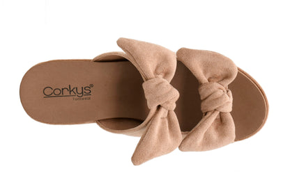 Corkys Footwear Womens Put A Bow On It Heeled Sandal - With A 3.25-Inch heel And 1-Inch platform, Chunky Heel, EVA Insole, and a Stylish Upper With Bows