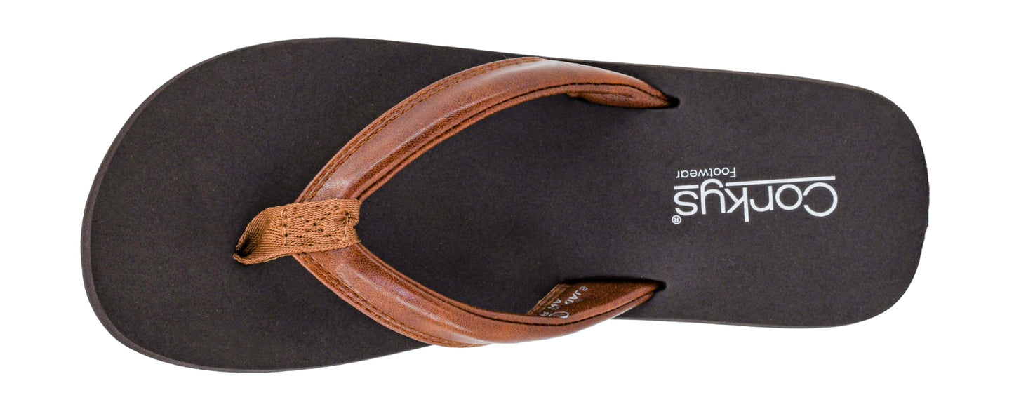 Corkys Footwear Womens Summer Plans Flip Flops - Featuring a Comfortable EVA Insole, A Traction Outsole, and Soft Faux Leather Straps - Comfortable and Lightweight