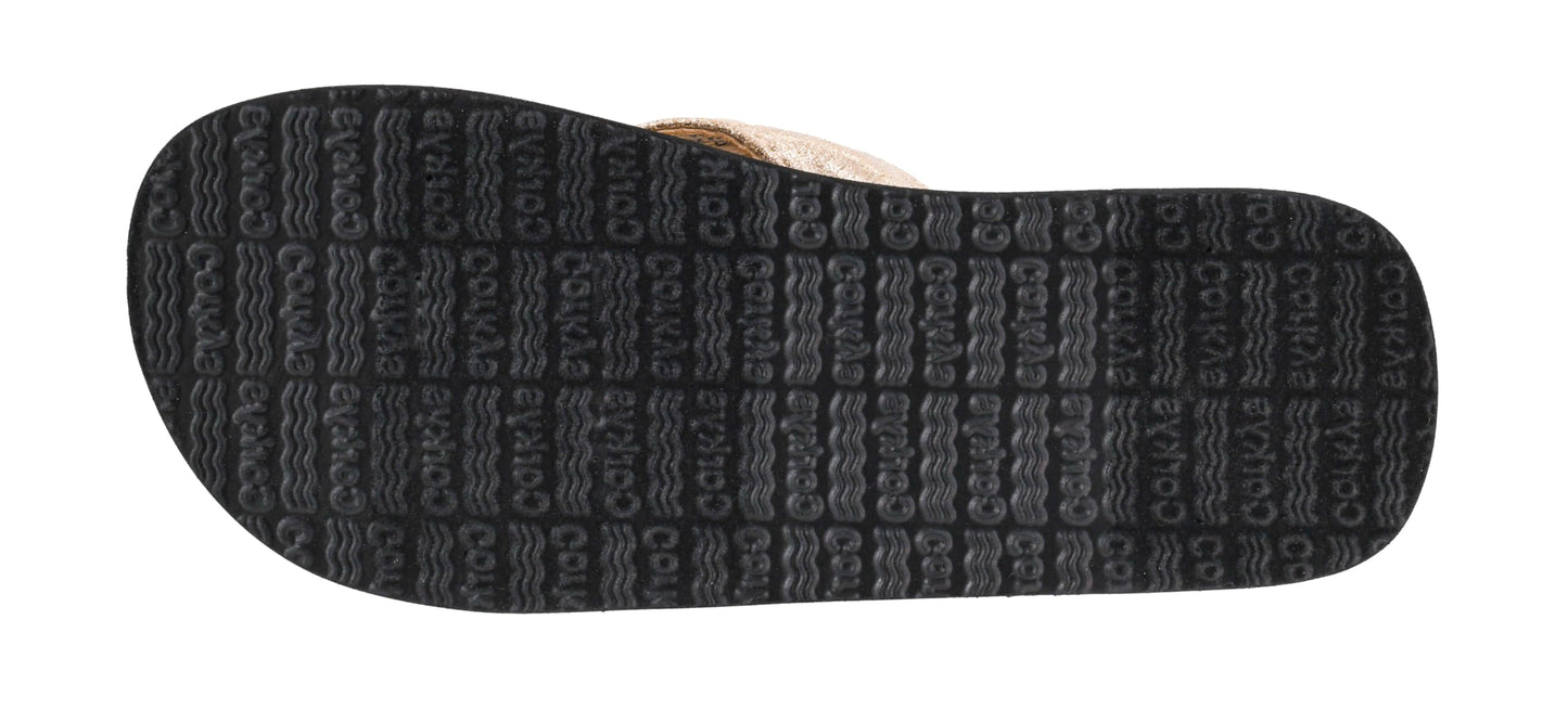 Corkys Footwear Womens Overboard Thong Flip Flops - Featuring A Comfortable and Cushioned EVA Insole and A Vegan Leather Thong Strap with Western Stitching