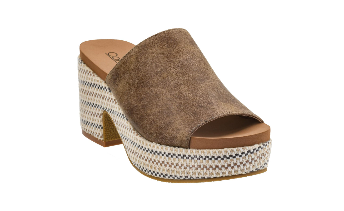 Corkys Footwear Totally Buggin Heeled Sandal - With A 3.25-Inch heel And 1-Inch platform, Chunky Heel, Slip-on Comfort, EVA Insole, and a Stylish Raffia Outsole