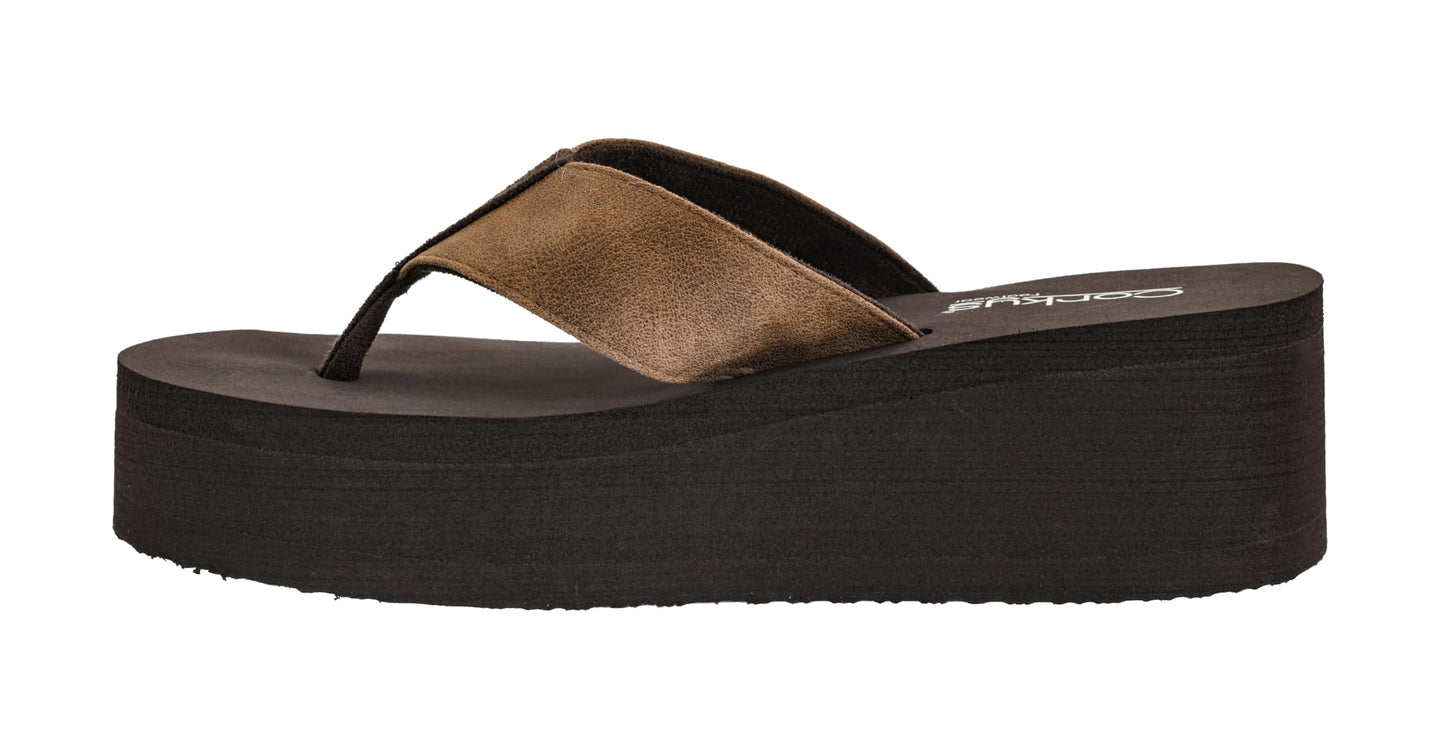 Corkys Footwear Women's Mai Tai Flip Flops - Featuring a Stylish V-Strap Design and a 2.5-Inch Platform, Blending Casual Elegance with Ultimate Comfort