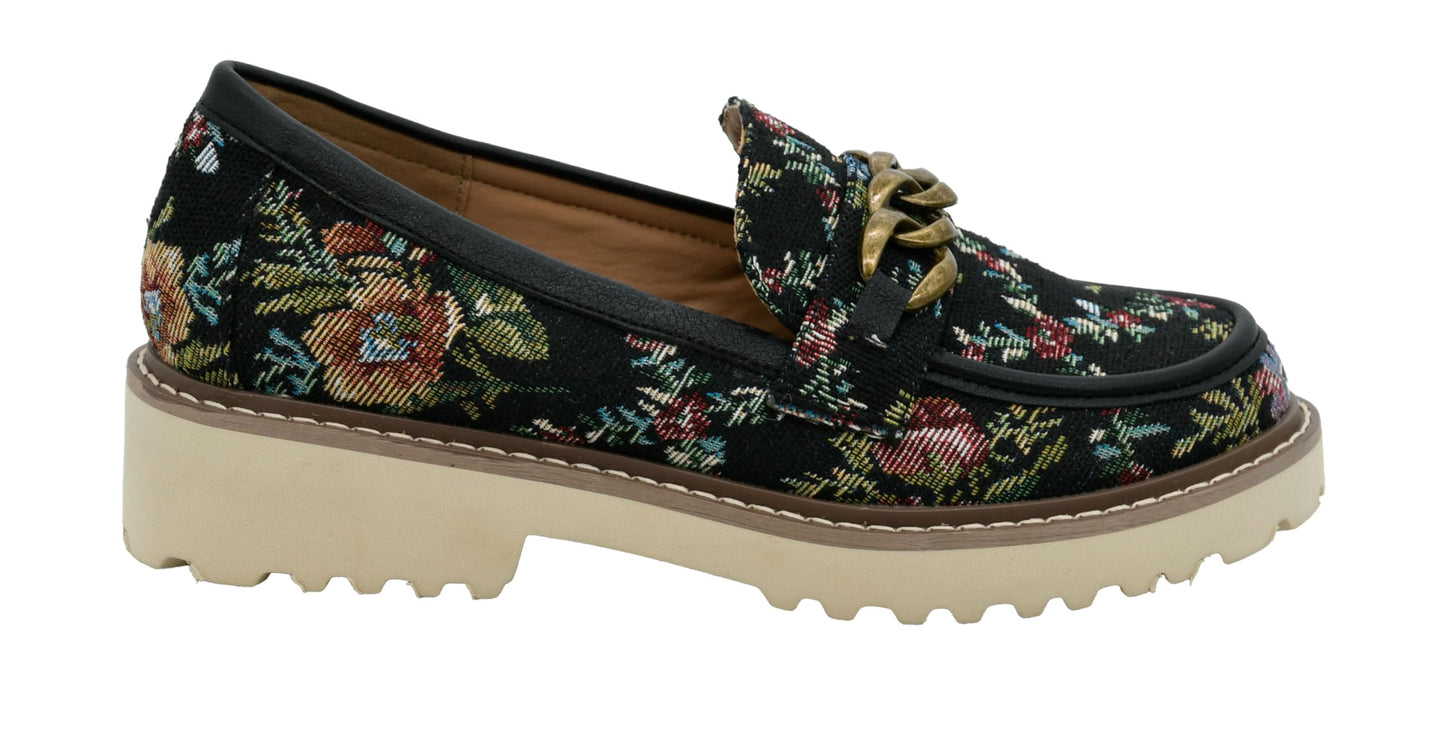 Corkys Footwear Hey Girl Women's Literally Heeled Loafer - Featuring a 1.5 Chunky Heel, A Chunky Chain Across The Upper, and A Lightly Cushioned EVA Insole for All Day Wear
