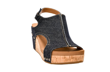 Corkys Footwear Womens Carley Wedges, Featuring Corkys EVA Foam Cushioned Insoles, A 2.5 Inch Heel, Lightweight For All Day Wear, And Hook And Loop Closure