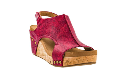 Corkys Footwear Women's Carley Wedges, Featuring Corkys EVA Foam Cushioned Insoles, A 2.5 Inch Heel, Lightweight For All Day Wear, And Hook And Loop Closure