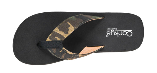 Corkys Footwear Womens Overboard Thong Flip Flops - Featuring A Comfortable and Cushioned EVA Insole and A Vegan Leather Thong Strap with Western Stitching