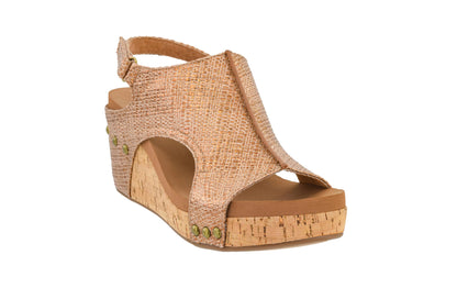 Corkys Footwear Women's Carley Wedges, Featuring Corkys EVA Foam Cushioned Insoles, A 2.5 Inch Heel, Lightweight For All Day Wear, And Hook And Loop Closure