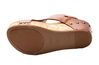 Corkys Footwear Womens Carley Wedges, Featuring Corkys EVA Foam Cushioned Insoles, A 2.5 Inch Heel, Lightweight For All Day Wear, And Hook And Loop Closure