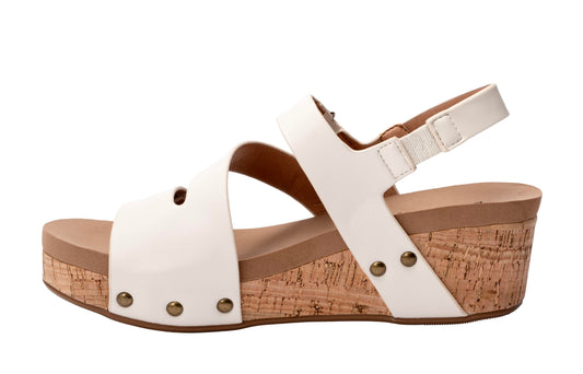 Corkys Footwear Women's Rain Check 2" Wedge Ivory Size 09