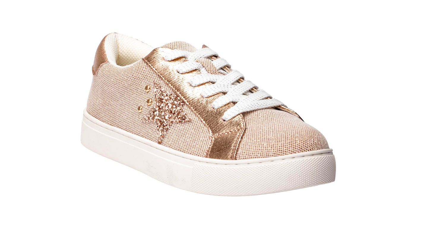 Corkys Footwear Women's Supernova Lace-Up Glitter Star Sneakers