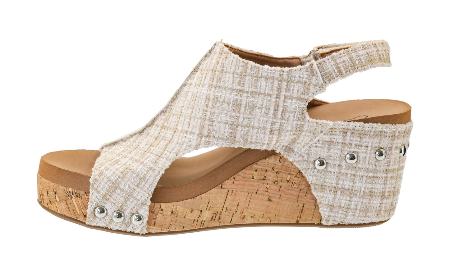 Corkys Footwear Women's Carley Wedges, Featuring Corkys EVA Foam Cushioned Insoles, A 2.5 Inch Heel, Lightweight For All Day Wear, And Hook And Loop Closure