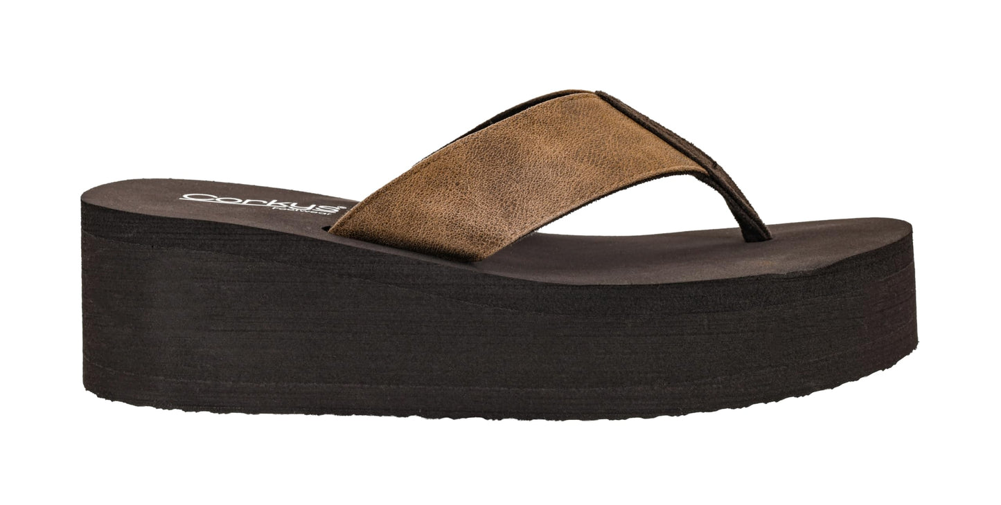 Corkys Footwear Women's Mai Tai Flip Flops - Featuring a Stylish V-Strap Design and a 2.5-Inch Platform, Blending Casual Elegance with Ultimate Comfort