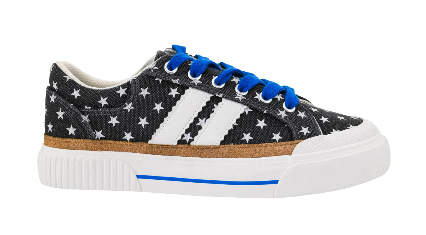 Corkys Footwear Hey Girl Womens Thats Her Fashion Sneaker - Featuring Two Stripes on The Side, Cushioned Insoles for All Day Wear, and A Lace-Up Design