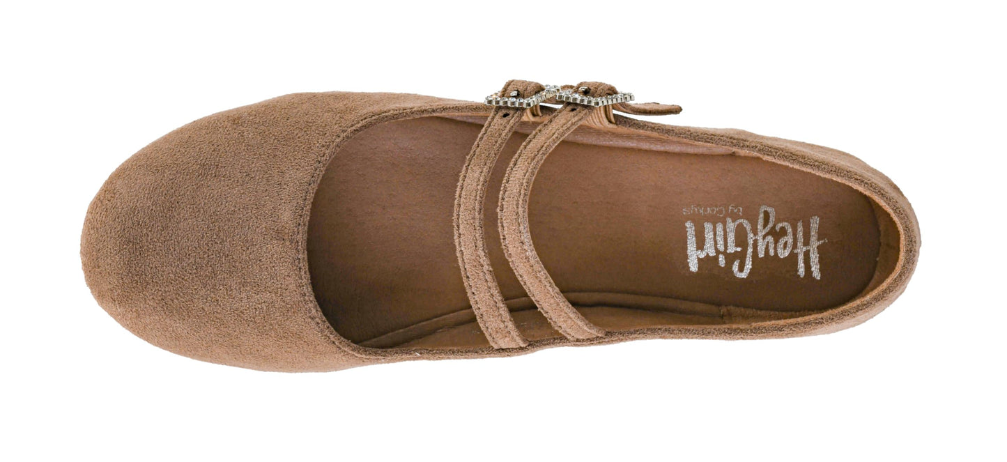 Corkys Footwear Hey Girl Women's Own It Ballet Flats, With Two Dainty Straps, Two Rhinestone Adjustable Buckles, And Lightly Cushioned Insoles For All Day Wear