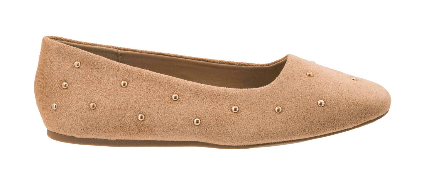 Corkys Footwear Hey Girl Womens Dont Be Rude Studded Ballet Flat - Featuring A Padded Insole for All Day Wear, Studs Along The Upper, and A Rounded Toe for A Polished Look
