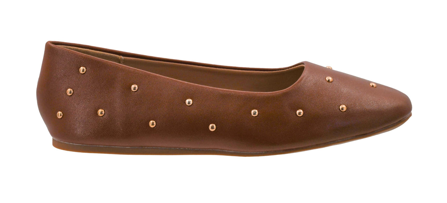 Corkys Footwear Hey Girl Womens Dont Be Rude Studded Ballet Flat - Featuring A Padded Insole for All Day Wear, Studs Along The Upper, and A Rounded Toe for A Polished Look