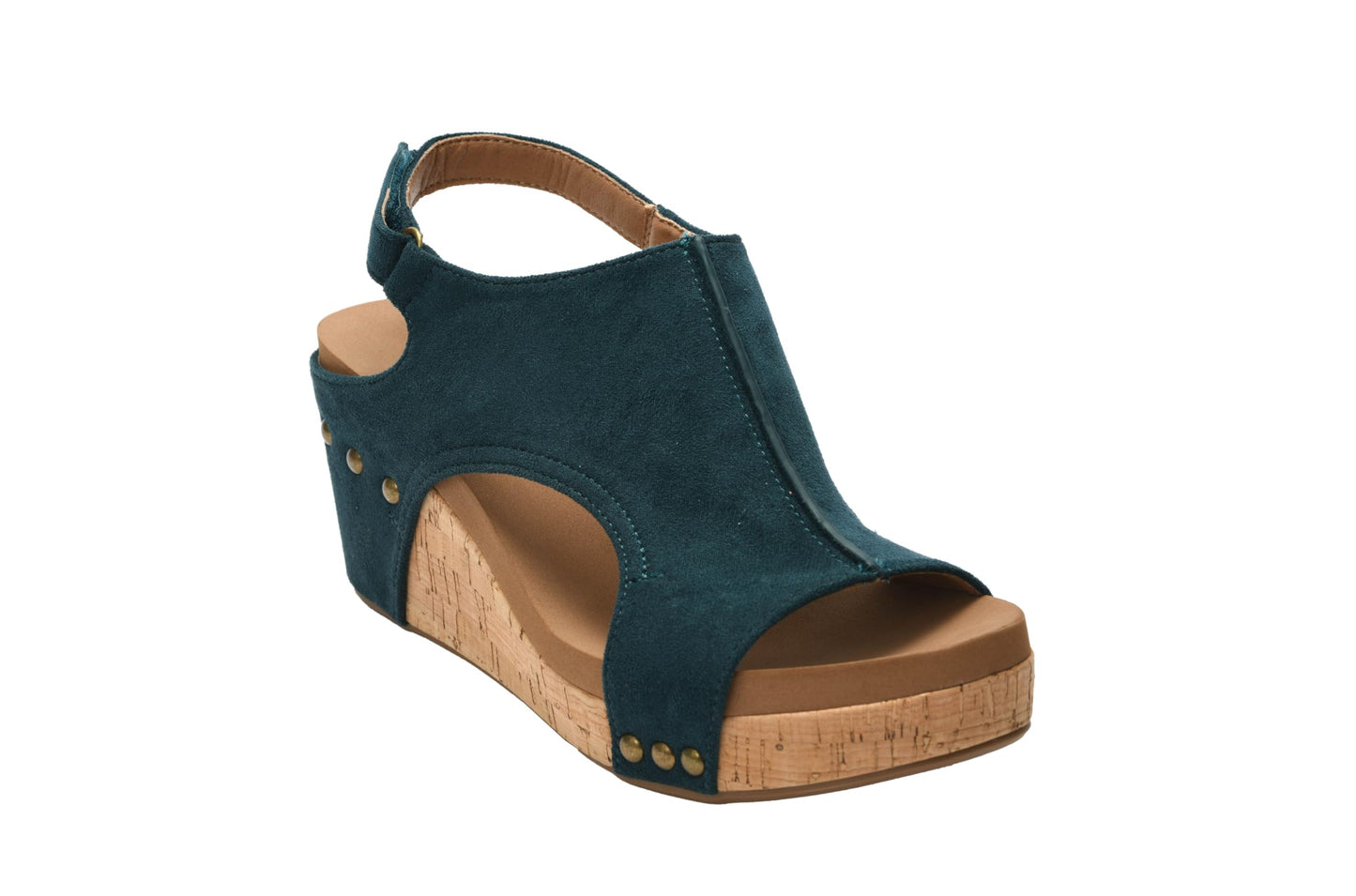 Corkys Footwear Women's Carley Wedges, Featuring Corkys EVA Foam Cushioned Insoles, A 2.5 Inch Heel, Lightweight For All Day Wear, And Hook And Loop Closure
