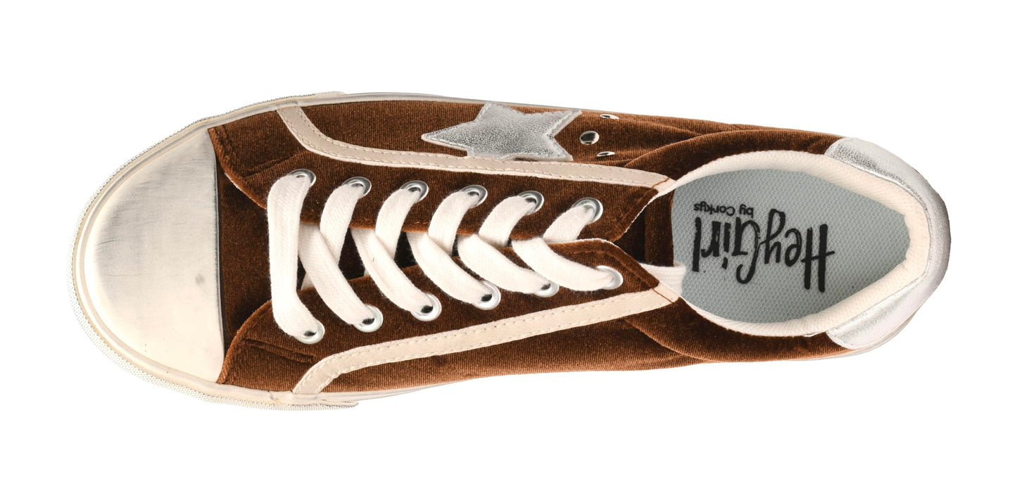 Corkys Footwear Hey Girl Womens Big Dipper Fashion Sneakers - Featuring a Star Patch on The Side with Stud Embellishments, Comfortable Insoles, and A Lace-up Design