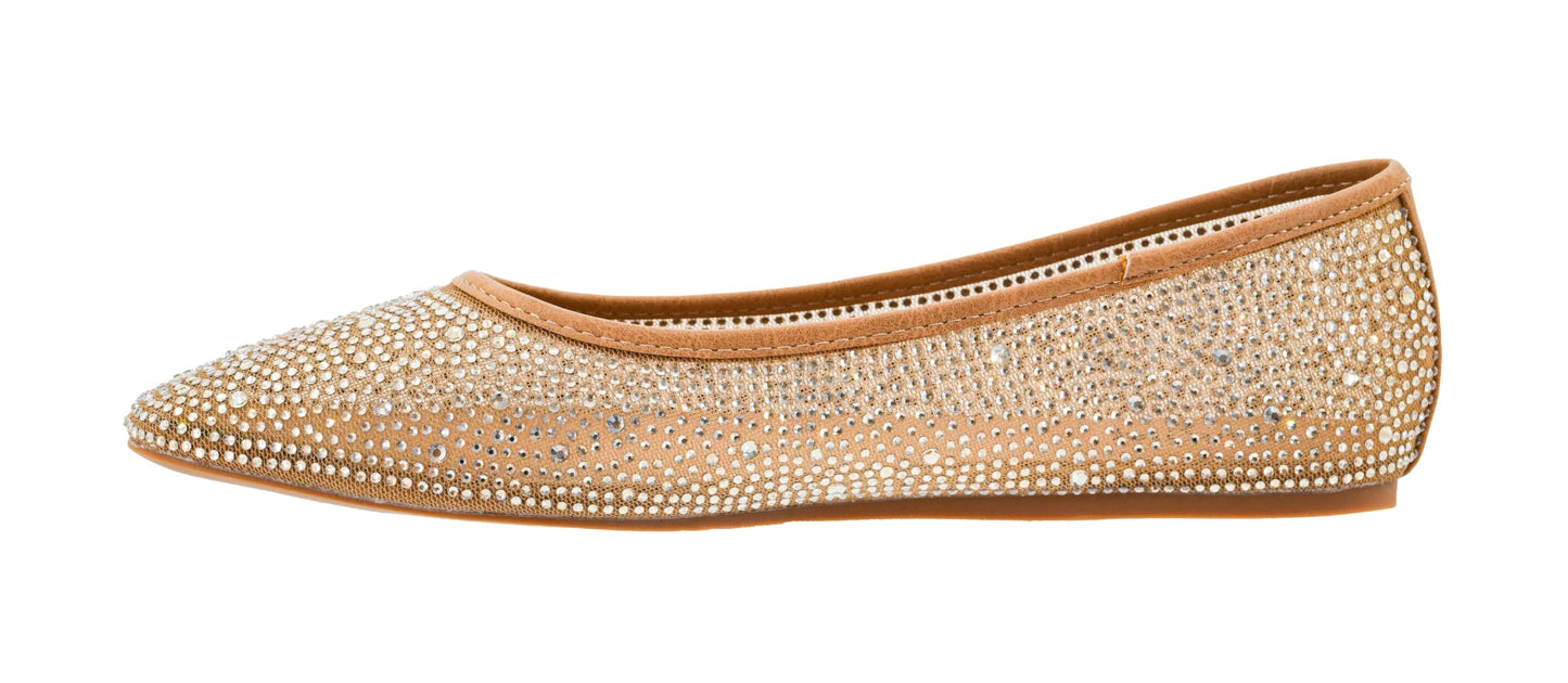 Corkys Footwear Hey Girl It's A Vibe Slip-on Ballerina Flat - Rhinestone Mesh Body, Closed Toe, Breathable and Lightweight Elegance, Comfortable and Lightly Cushioned Insoles