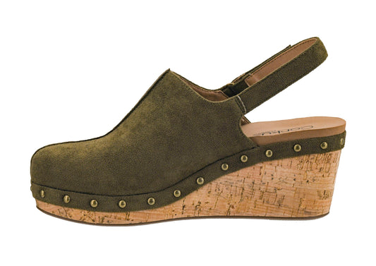 Corkys Footwear Women's Make Em Blush Closed Toe 2.5-inch Wedge - Featuring a Cushioned EVA Insole for All-Day Wear, A Lightweight Design, and a Hook and Loop Closure