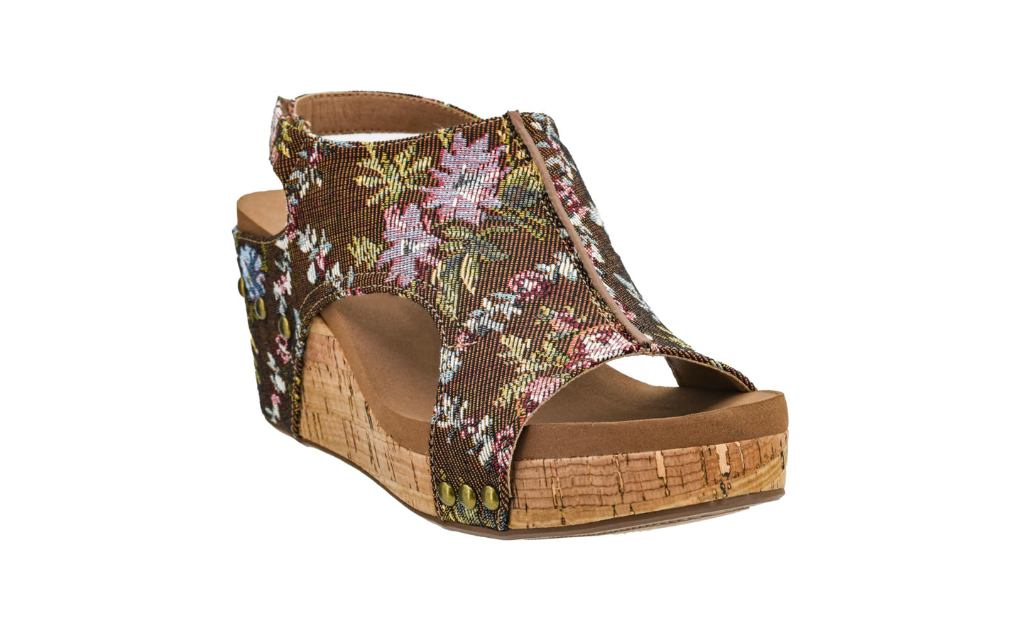 Corkys Footwear Women's Carley Wedges, Featuring Corkys EVA Foam Cushioned Insoles, A 2.5 Inch Heel, Lightweight For All Day Wear, And Hook And Loop Closure