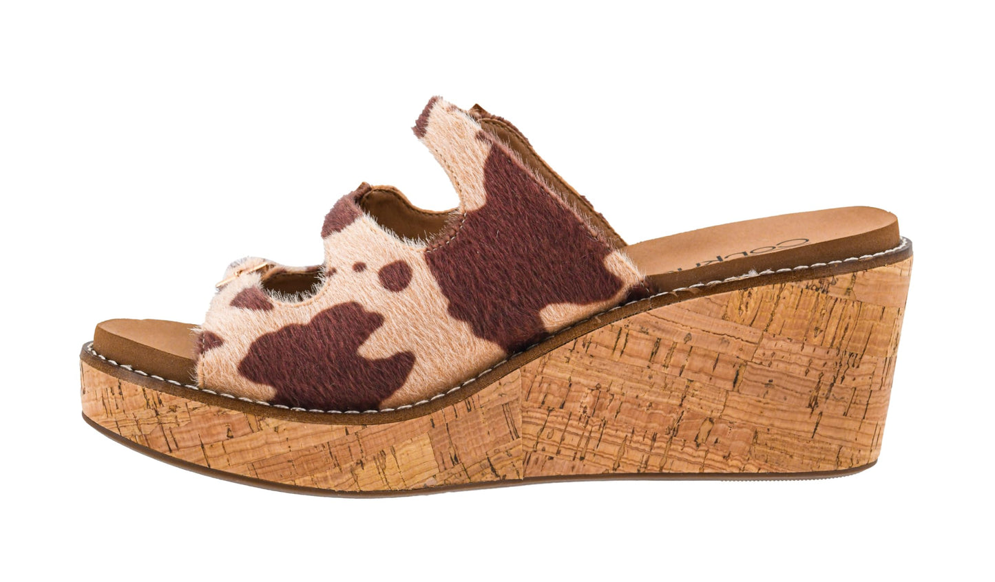 Corkys Footwear Don’t Mind Me Women’s Wedge Sandal – Featuring a 2.5 Inch Heel, Three Adjustable Buckle Straps, A Cushioned EVA Insole, and a Cork-Wrapped Outsole