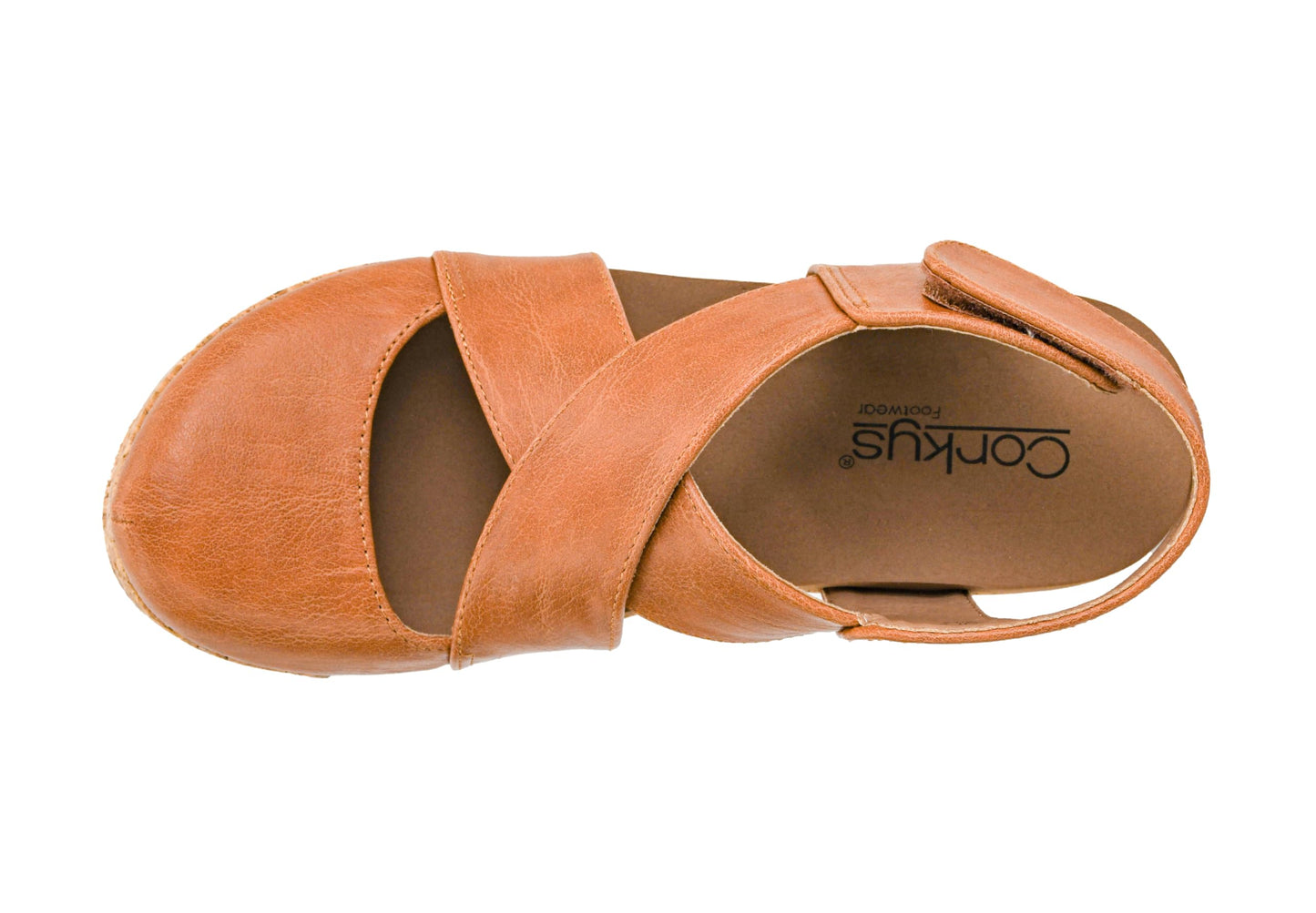 Corkys Footwear Case Closed Wedge - A Stylish 2.5-Inch Heel with 1-Inch Platform, Closed Toe, Cross Strap Upper, Hook N Loop Ankle Strap Closure, and EVA Insoles