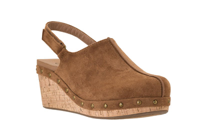 Corkys Footwear Women's Make Em Blush Closed Toe 2.5-inch Wedge - Featuring a Cushioned EVA Insole for All-Day Wear, A Lightweight Design, and a Hook and Loop Closure