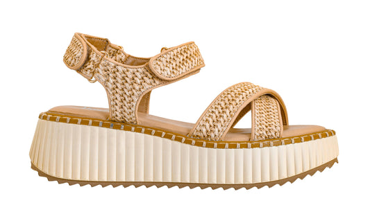 Corkys Footwear Women's Total Catch Flip Flop Sandals: Criss-Cross Style Straps with 1.75-Inch Platform and Secure Hook And Loop Ankle Closure for Comfort and Fashion