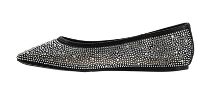 Corkys Footwear Hey Girl It's A Vibe Slip-on Ballerina Flat - Rhinestone Mesh Body, Closed Toe, Breathable and Lightweight Elegance, Comfortable and Lightly Cushioned Insoles