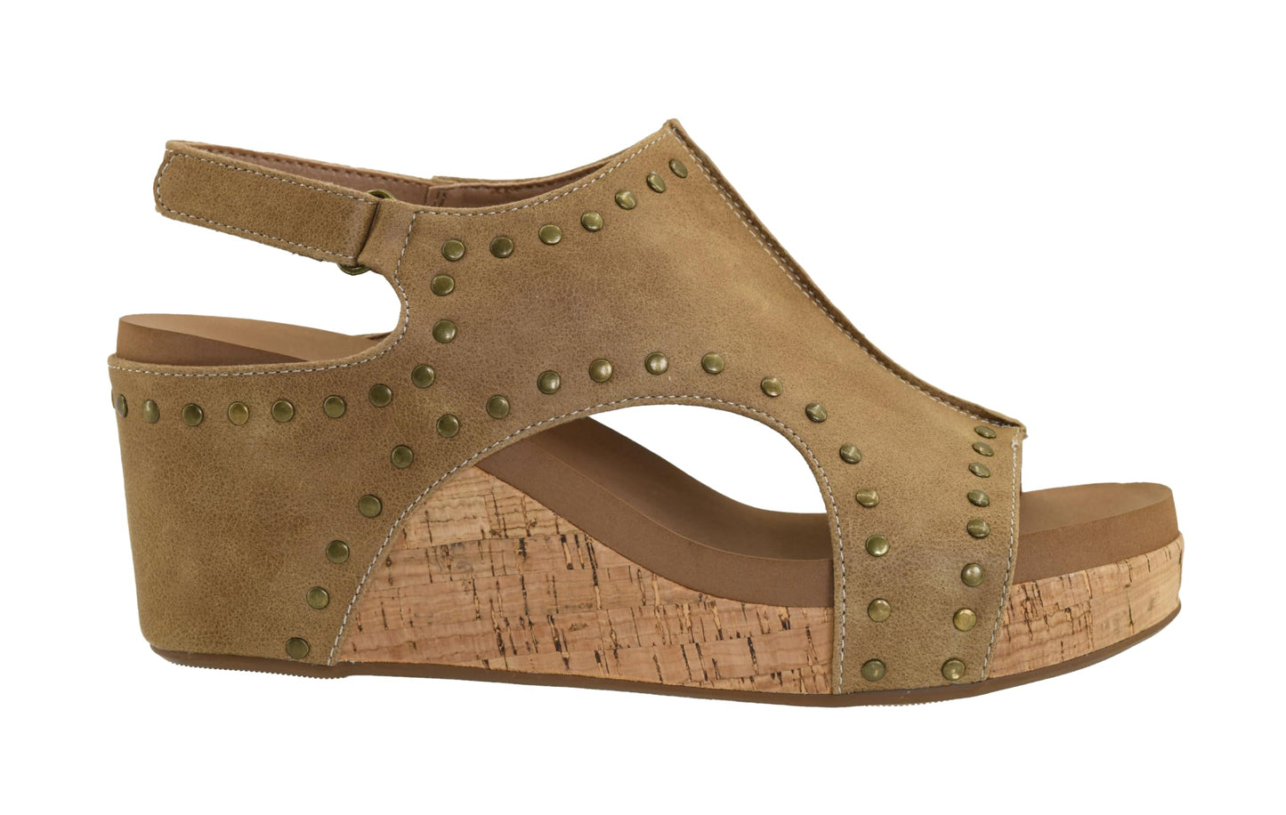 Corkys Footwear Women's Carley Wedges, Featuring Corkys EVA Foam Cushioned Insoles, A 2.5 Inch Heel, Lightweight For All Day Wear, And Hook And Loop Closure