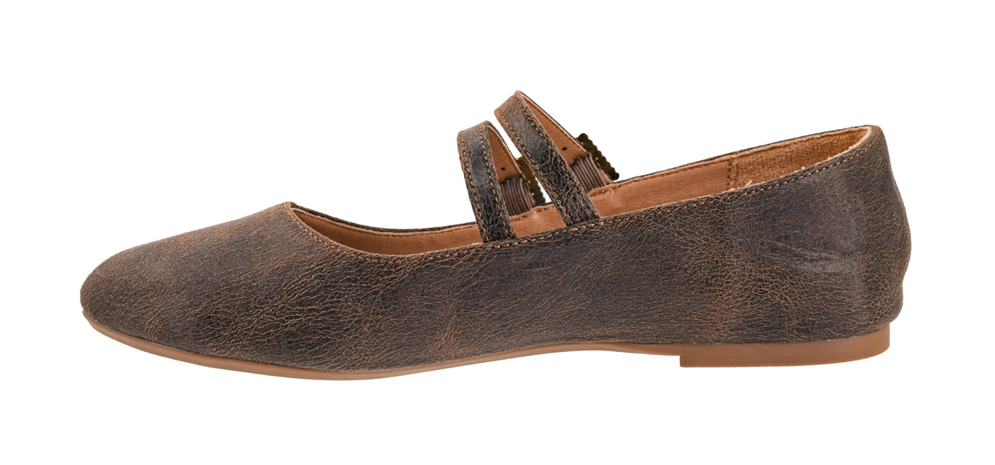 Corkys Footwear Hey Girl Women's Own It Ballet Flats, With Two Dainty Straps, Two Rhinestone Adjustable Buckles, And Lightly Cushioned Insoles For All Day Wear