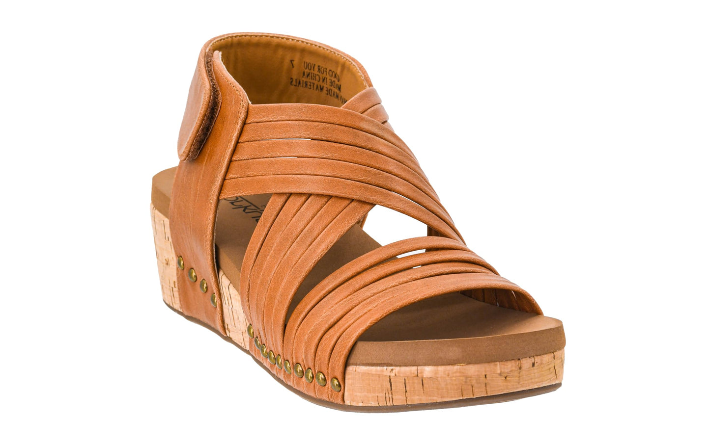 Corkys Footwear Good For You Womens Wedge Sandals – Stylish With a 2.5 Inch Heel, Cushioned EVA Insoles, and a Strappy Upper with Hook and Loop Closure