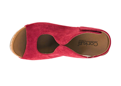 Corkys Footwear Women's Frisky Wedge - Featuring a 2.5-Inch Heel, A Lightweight Cork Heel, Adjustable Ankle Strap, and All-Day Comfort for Effortless Style