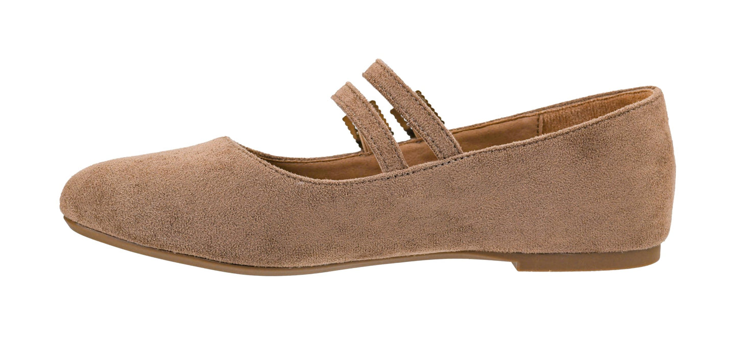 Corkys Footwear Hey Girl Women's Own It Ballet Flats, With Two Dainty Straps, Two Rhinestone Adjustable Buckles, And Lightly Cushioned Insoles For All Day Wear