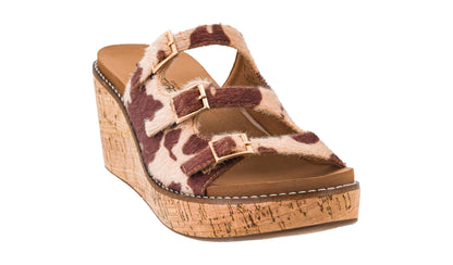 Corkys Footwear Don’t Mind Me Women’s Wedge Sandal – Featuring a 2.5 Inch Heel, Three Adjustable Buckle Straps, A Cushioned EVA Insole, and a Cork-Wrapped Outsole